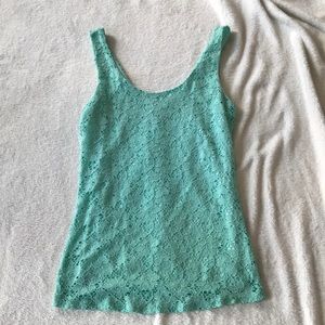 Blue lace tank top